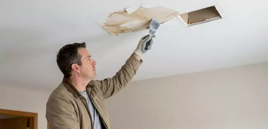 Ceiling Water Stain and Drywall Repair in Alpharetta